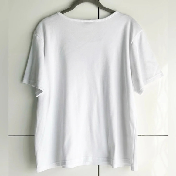 Christopher & Banks Embroidered T Shirt XL V Neck Pearls Sequins USA Olympics - Picture 5 of 7